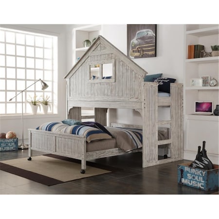 Pivot Direct Club House Low Loft with Full Size Caster Bed in Brushed Driftwood PD_007D_008FD